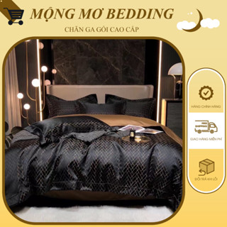 Bộ chăn ga gối Lụa Gấm Lasvegas Hoàng Gia siêu sang,xịn,mịn từng đường kim mũi chỉ,hiệu ứng ánh kim lấp lánh sang trọng