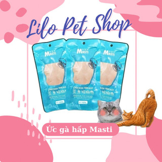 Combo 10 gói ức gà tươi hấp ăn liền Masti cho chó mèo 40 gr