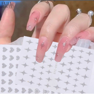 Stick nhũ plash stick nhũ bạc sáng stick ngôi sao stick hình thoi stick trái tim làm nail