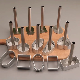 Khuôn Nhấn bánh quy, cutter ,cookie 10 cái, cây nhấn nhôm (Khuôn riêng, cây nhấn riêng) CAKESHOP