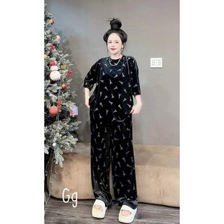Set nhung dài đính đá hình tháp