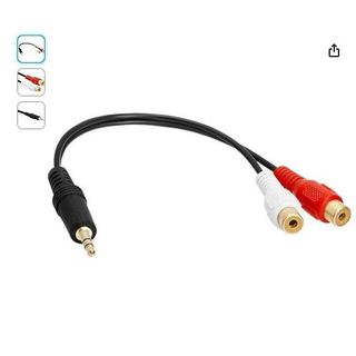 Cáp chuyển đổi âm thanh 15cm RCA sang 2 cổng RCA