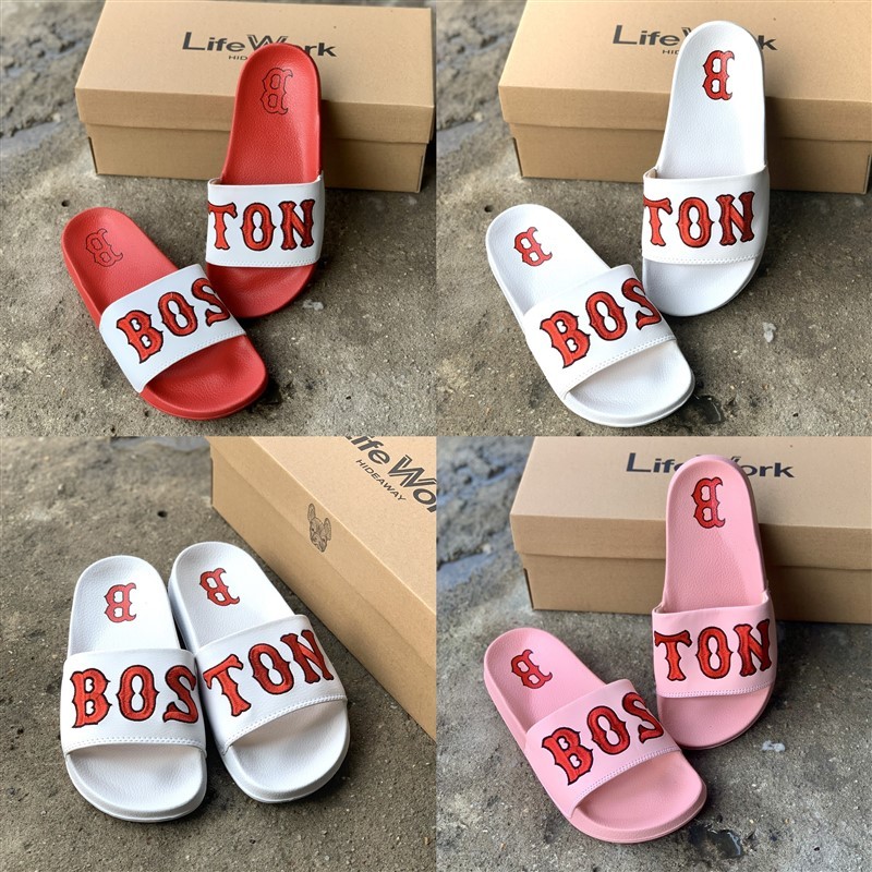 Dép 𝐌𝐋𝐁 𝐁𝐎𝐒𝐓𝐎𝐍, dép quai ngang nam nữ, dép mlb quai ngang thể thao nam nữ thêu nhiều màu