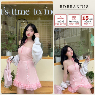 Váy cúp ngực nữ dáng xòe màu hồng BDBRAND18 babie dễ thương bánh bèo phong cách tiểu thư hàng thiết kế cao cấp xịn xò