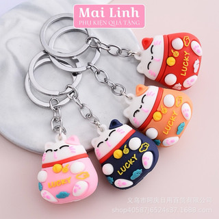 Móc Khoá Mèo Thần Tài, Mèo May Mắn Lucky Mai Linh
