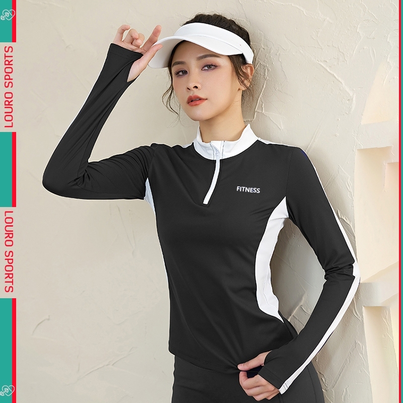 A16 — Áo thể thao nữ tay dài khóa kéo 2