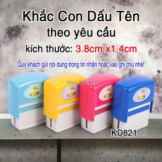 Con dấu khắc tên theo yêu cầu kd821 3.8x1.4cm