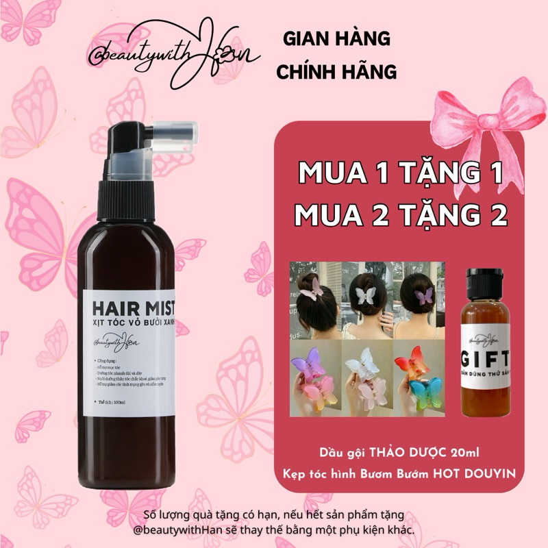 Xịt kích mọc tóc tinh dầu Vỏ Bưởi Xanh – HAIR MIST @beautywithHan