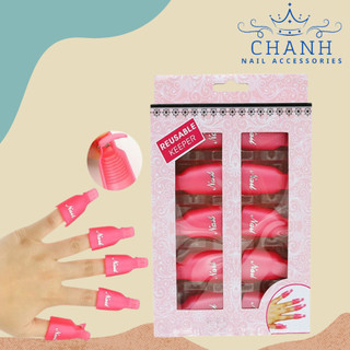 Bộ kẹp ủ tay phá gel 10pcs - kẹp ủ phá sơn gel ,dụng cụ làm móng tháo móng chanh nail
