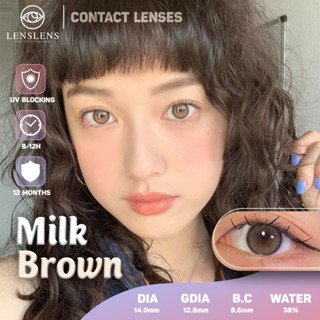 Lens Mắt Kính Áp Tròng Nâu Sữa Hot Douyin Đủ Độ Cận