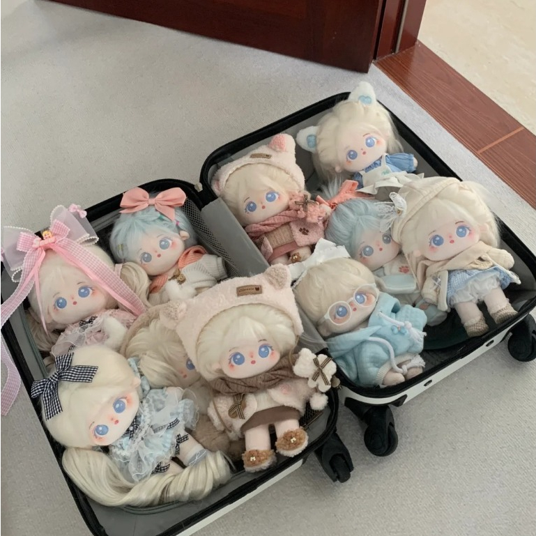 Doll 20cm bé gái - Búp bê bông 20cm bé gái tóc trắng, tóc xanh không thuộc tính Vô Tuyết & Băng Tuyế