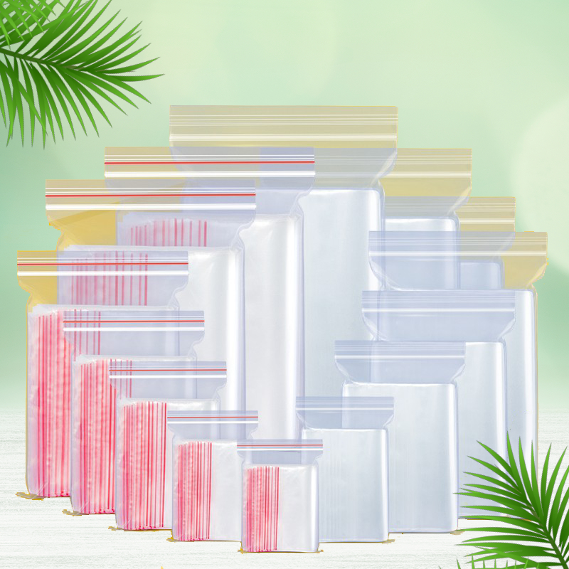 100G Túi Zipper Chỉ đỏ, dày dặn, chắc chắn, có đủ size