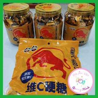  Bán sỉ Kẹo cứng vitamin C,kẹo hình bò húc hương vị tăng lực lọ 250g và gói 350g thơm ngon  đồ ăn vặt Trung hot nhất 