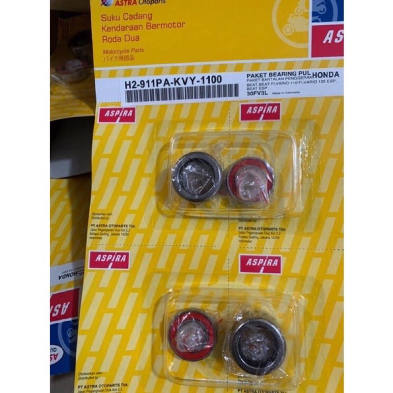 Bộ 2 bạc đạn PuLy nồi sau chính hãng ASPIRA ( bạc đạn 6902 và bạc đạn đũa 29-20-18) cho xe Abl,visio