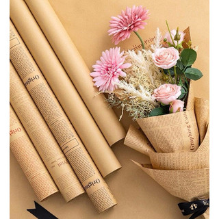  Giấy báo xi măng gói hoa gói quà chữ tiếng anh kraft kích thước 50*70cm 