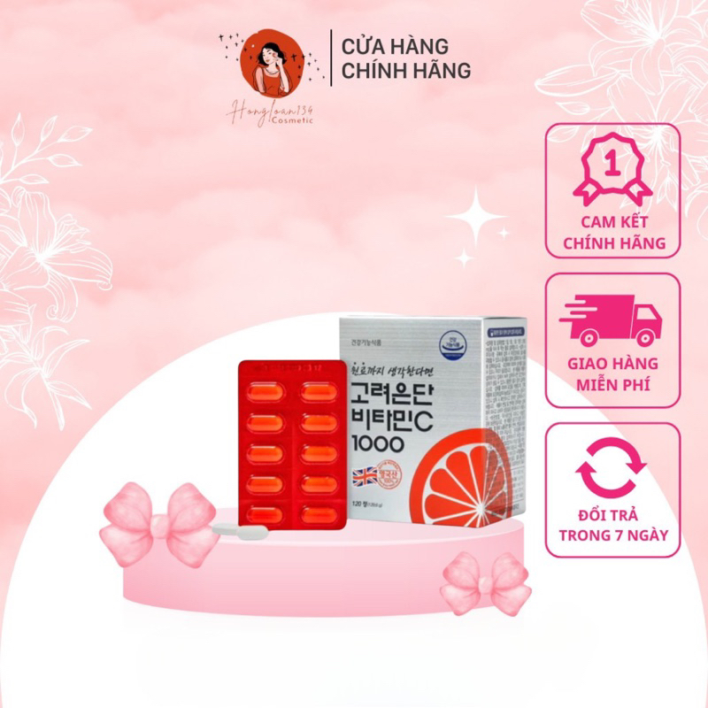 Viên Uống Trắng Da Vitamin C Eundan 1000mg Korea 120 Viên date 2026