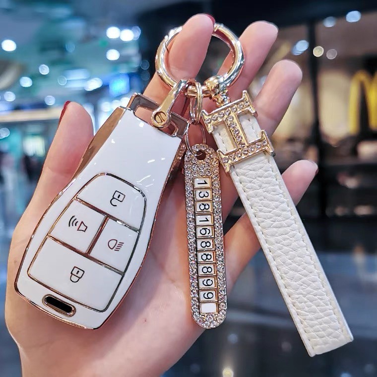 Ốp Khóa Xe Beijing Silicone mạ vàng-Ốp bảo vệ chìa khóa Beijing Cao Cấp