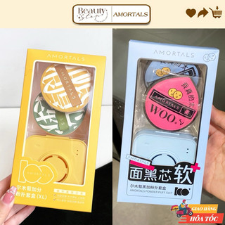 (HOẢ TỐC) Set 2 Mút Trang Điểm XL Kèm Hộp Đựng AMORTALS Siêu Mềm Mịn, Không Hút Kem