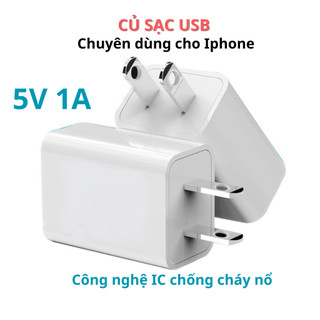 Củ sạc cổng USB 5V 1A dành cho điện thoại và các thiết bị nhỏ tích hợp công nghệ IC chống cháy nổ PN-CSDT101