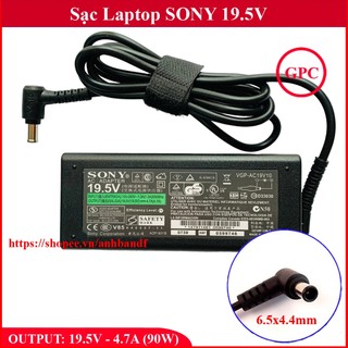 Sạc Laptop Sony 19.5V - 4.7A chân kim 6.5x4.4mm - Tặng kèm dây nguồn