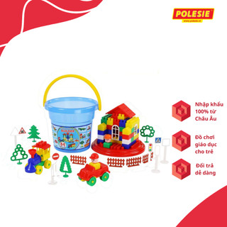 Bộ Đồ Chơi Lắp Ghép Xây Dựng Kèm Xô 84 Chi Tiết Polesie 37213 - Hàng Chính Hãng Nhập Khẩu Châu Âu