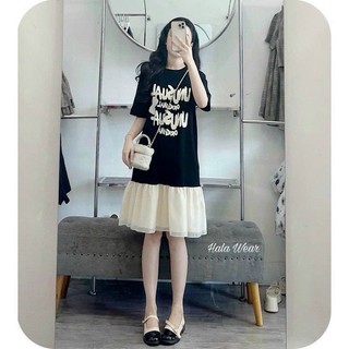 Váy bầu đầm bầu BBA690 chất cotton dáng đuôi cá