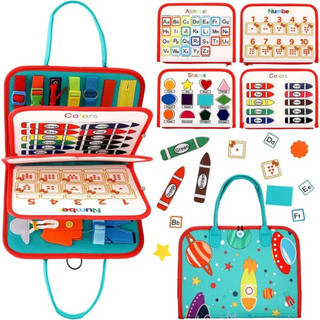 Cặp Vải Bận Rộn Đa Chức Năng Cho Bé.  Đồ Chơi Giáo Dục Sớm Montessori Giúp Bé Phát Triển Toàn Diện