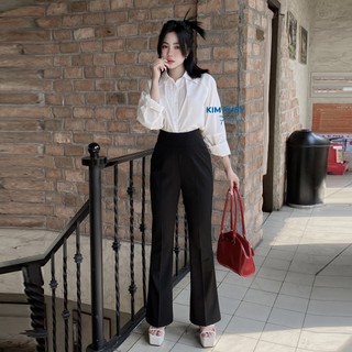 Quần tây nữ ống loe cạp cao dây kéo sau lưng Kim Ruby Fashion chất thun mềm mịn tôn dáng