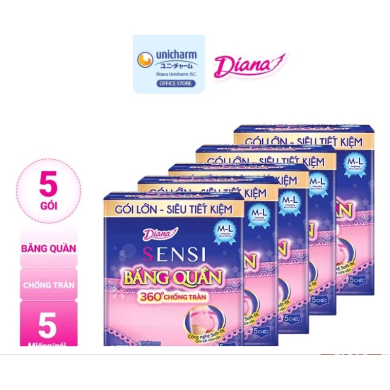 15 Miếng băng vệ sinh quần Dianna loại 1 chính hãng , thám hút, thoáng mát chống tràn size: M-L