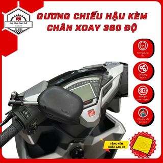 Bộ gương kính xe máy chân xi inox kèm ốc xoay 360 nhôm cnc cao cấp tặng ốc đôn 32mm - 3aeshop