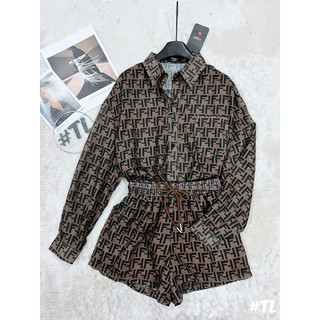 Set Bộ Tơ Lụa Fe.n Dii Nâu Tây Siu Cấp