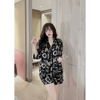 Bộ Pijama Lụa Cao Cấp Cánh Dơi Áo Cộc Quần Đùi
