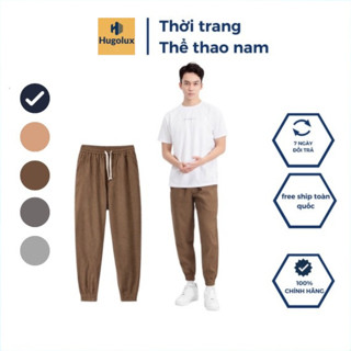 Quần Jogger ống rộng chất liệu nhung tăm ⚡ FREE SHIP ⚡ Quần thể thao nam nữ bó gấu co giãn - HUGOLUX.VN