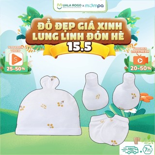 Set bao tay chân mũ cho bé sơ sinh Mompa vải Modal thoáng khí co giãn thấm hút mồ hôi 952 954