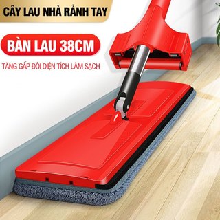 Cây lau nhà tự vắt thông minh Kitimop-Red chổi lau nhà 360 độ lau sàn làm sạch, 2 bông lau