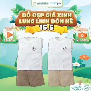Bộ quần áo ba lỗ cho bé Mompa 6 tháng-4 tuổi vải Sợi tre Bamboo mềm mại thoáng mát thấm hút 288