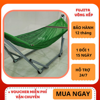 Võng Xếp Sắt Sơn Tĩnh Điện Chống Han Rỉ Size Người Lớn+ Tặng Lưới To | Bảo Hành 1 Năm