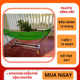 TRỌN BỘ Võng Xếp Thang Vuông INOX, SẮT SƠN TĨNH ĐIỆN  Chất Lượng Cao- Tặng Lưới + Màn Chống Muỗi- ẢNH THẬT