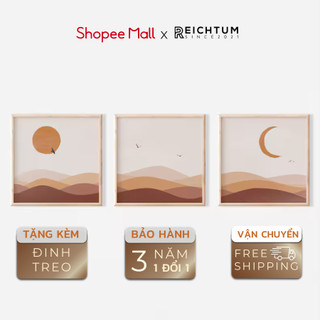 Tranh treo tường canvas tráng gương SET3 của REICHTUM - Phòng khách/ Decor nhà ngủ/ Chất liệu bền bỉ