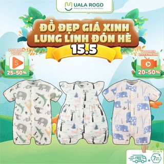 Bodysuit cộc tay cho bé Ualarogo từ 3-12 tháng tuổi vải PETIT thấm hút thông thoáng mềm mại 2340