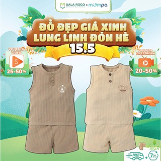 Bộ ba lỗ cho bé Mompa từ 6 tháng-4 tuổi vải Sợi tre Bamboo mềm mại co giãn thoáng khí 286