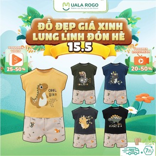Bộ ba lỗ cho bé Ualarogo từ 1 - 5 tuổi vải Cotton co giãn mềm mại thoáng khí 3646