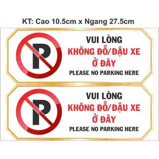 Decal dán không đỗ xe ở đây - sticker nhắc nhở không đỗ xe trước cổng, trước cửa, cửa hàng