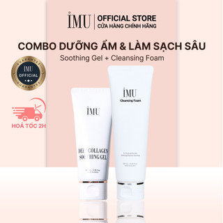 Combo dưỡng ẩm, làm sạch sâu iMU Deep Collagen Soothing Gel 100ml + Sữa rửa mặt iMU Cleansing Foam 120ml