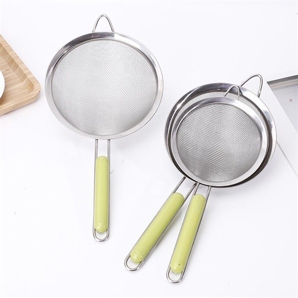 Rây Lọc Cháo, Rây Lọc Sữa Hạt, Bột Chất Liệu Inox Cán Xanh