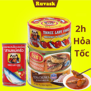 Cá Hộp Thái Lan CHÍNH HÃNG 3 Cô Gái  Roza Sea Crown Sumaco - Cá Thu Hộp Thái Lan Cá Hộp Xốt Cà - Thịt Cá Đóng Hộp Ruvask
