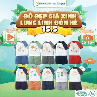 Bộ cộc tay cho bé Mompa từ 1 - 5 tuổi vải Cotton Actif mềm mại thoáng mát thấm hút mồ hôi 635