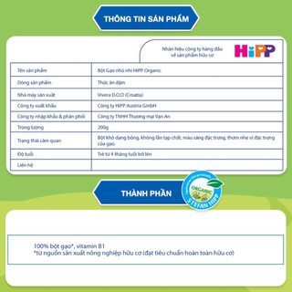 Bột ăn dặm dinh dưỡng Hipp cho bé