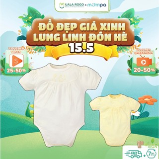 Bodychip cộc tay cho bé sơ sinh Mompa 0 - 9 tháng cài vai vải sợi tre Bamboo co giãn mềm mại thoáng mát 443