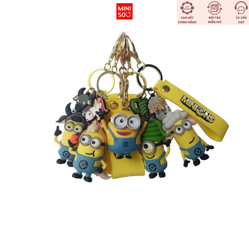 Móc khóa trang trí cao cấp Minions Series chính hãng Miniso  Móc khóa balo Túi sách dễ thương